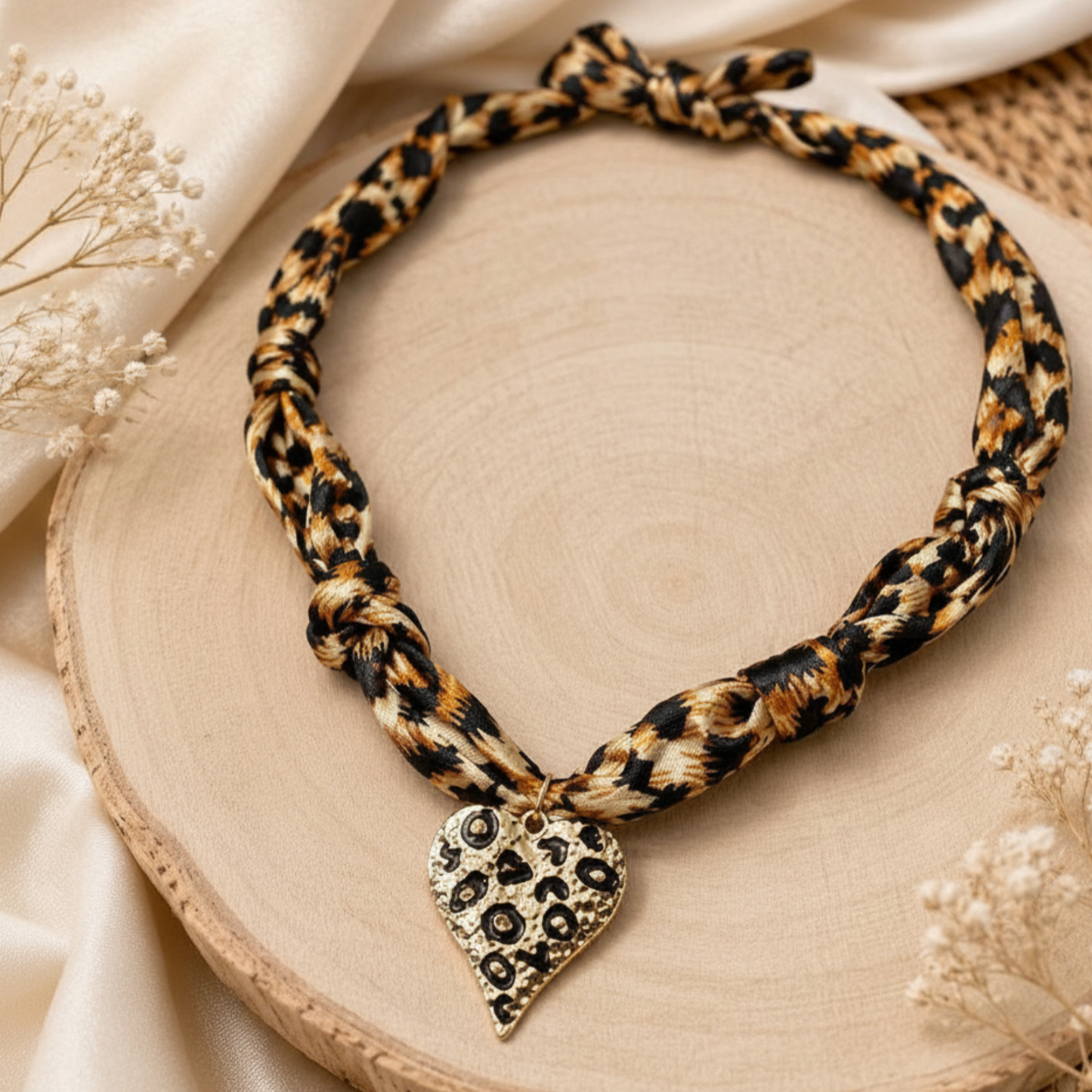Leopard Heart Scarf Necklace - SV Boutique & Co.
