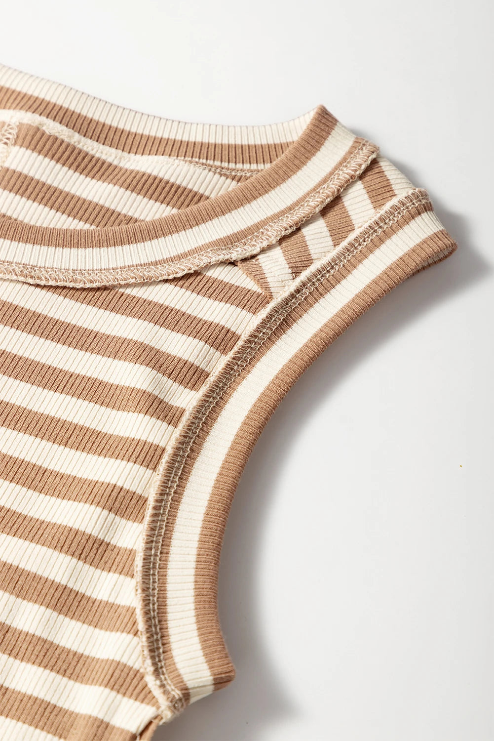 Sleeveless Sand Striped Top - SV Boutique & Co.