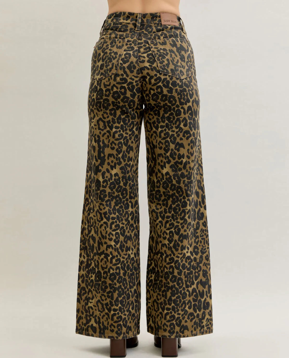 Judy Blue Walk On The Wild Side Leopard Wide Leg Jeans