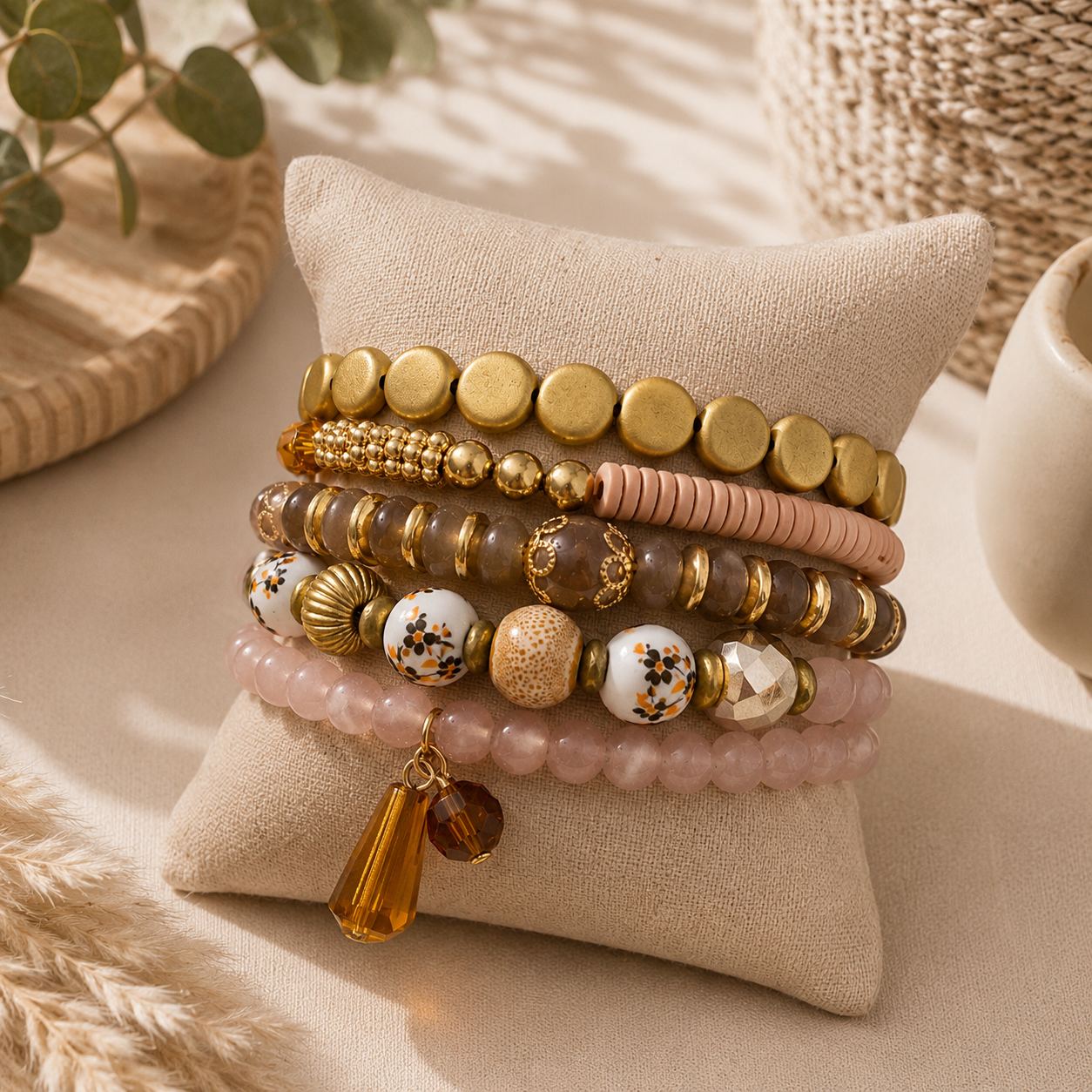 Boho Stackable Bracelets Coffee - SV Boutique & Co.