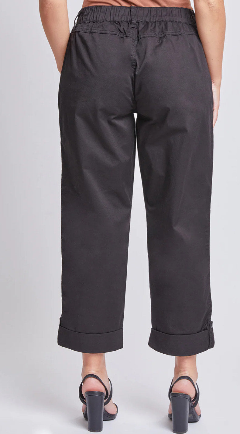 Urban Ease Poplin Cargo Pants with Roll Tab Hem