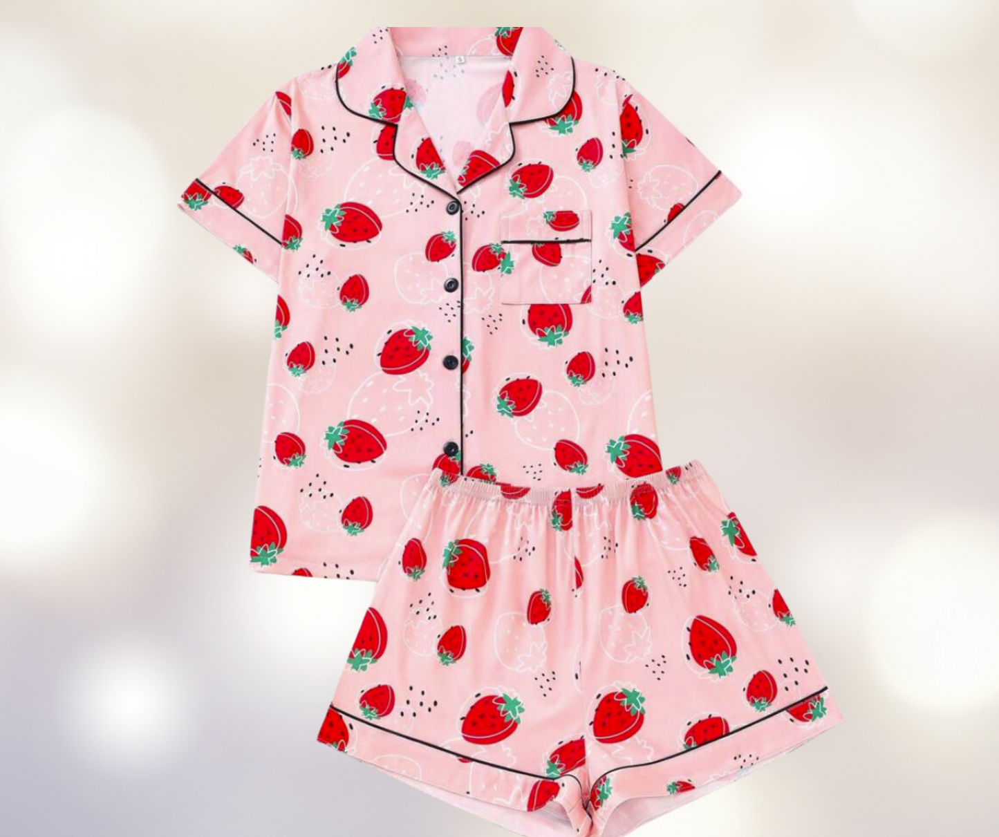Strawberry Print Pajama Set - SV Boutique & Co.