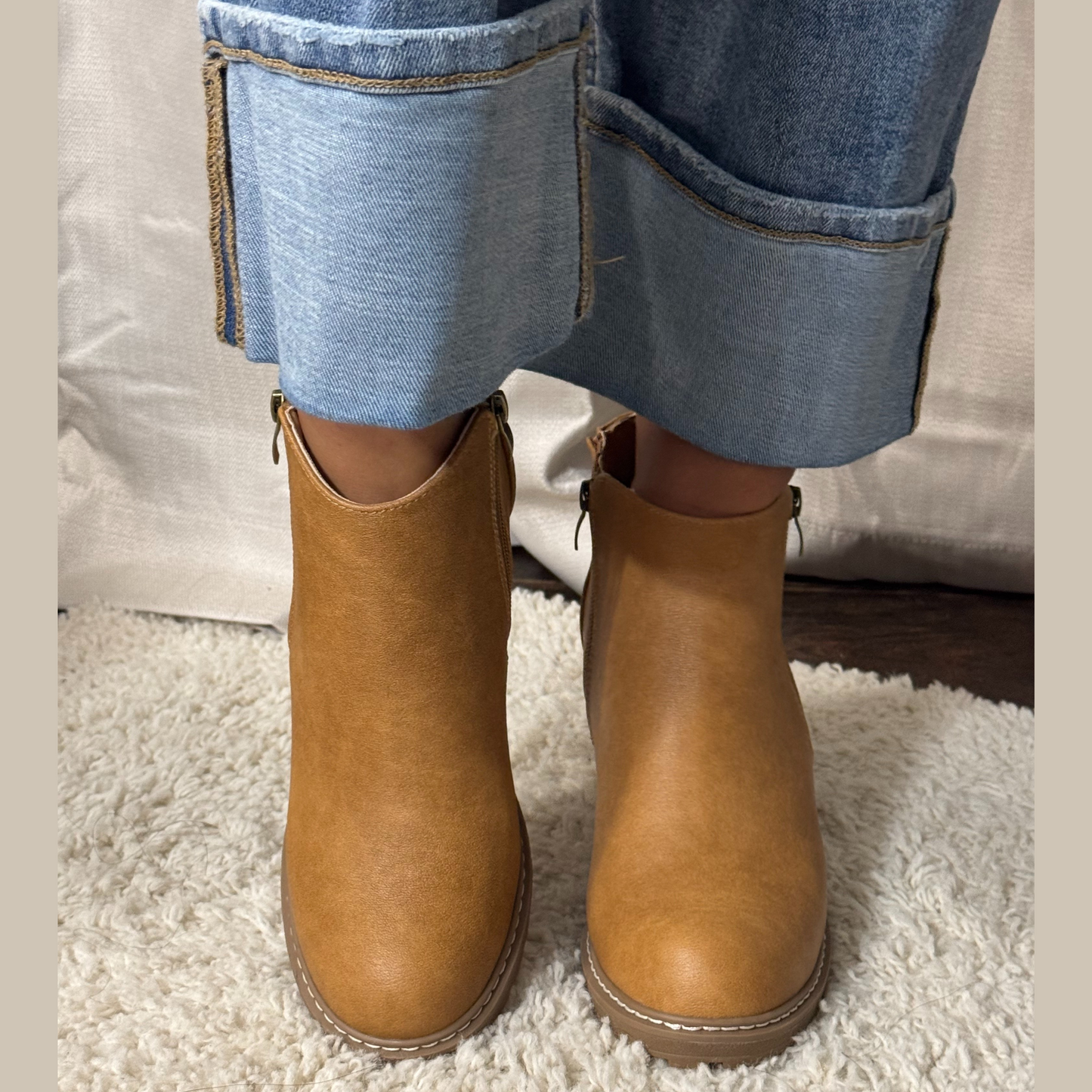 Corkys Rocky Top Camel Block Heel Ankle Bootie