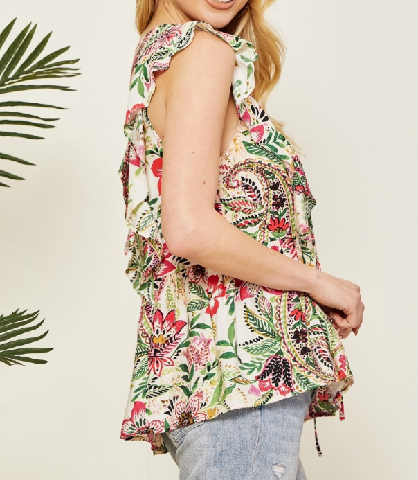 TROPICAL BLISS PEPLUM BLOUSE ANDREE BY UNIT - SV Boutique & Co.