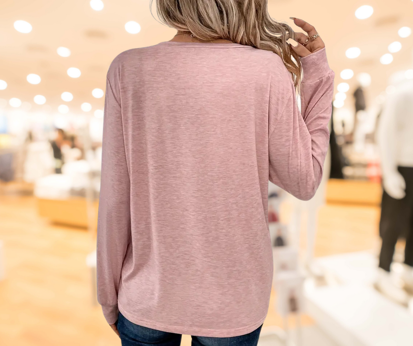 Crew Neck T-Shirt, Casual Long Sleeve Top - SV Boutique & Co.