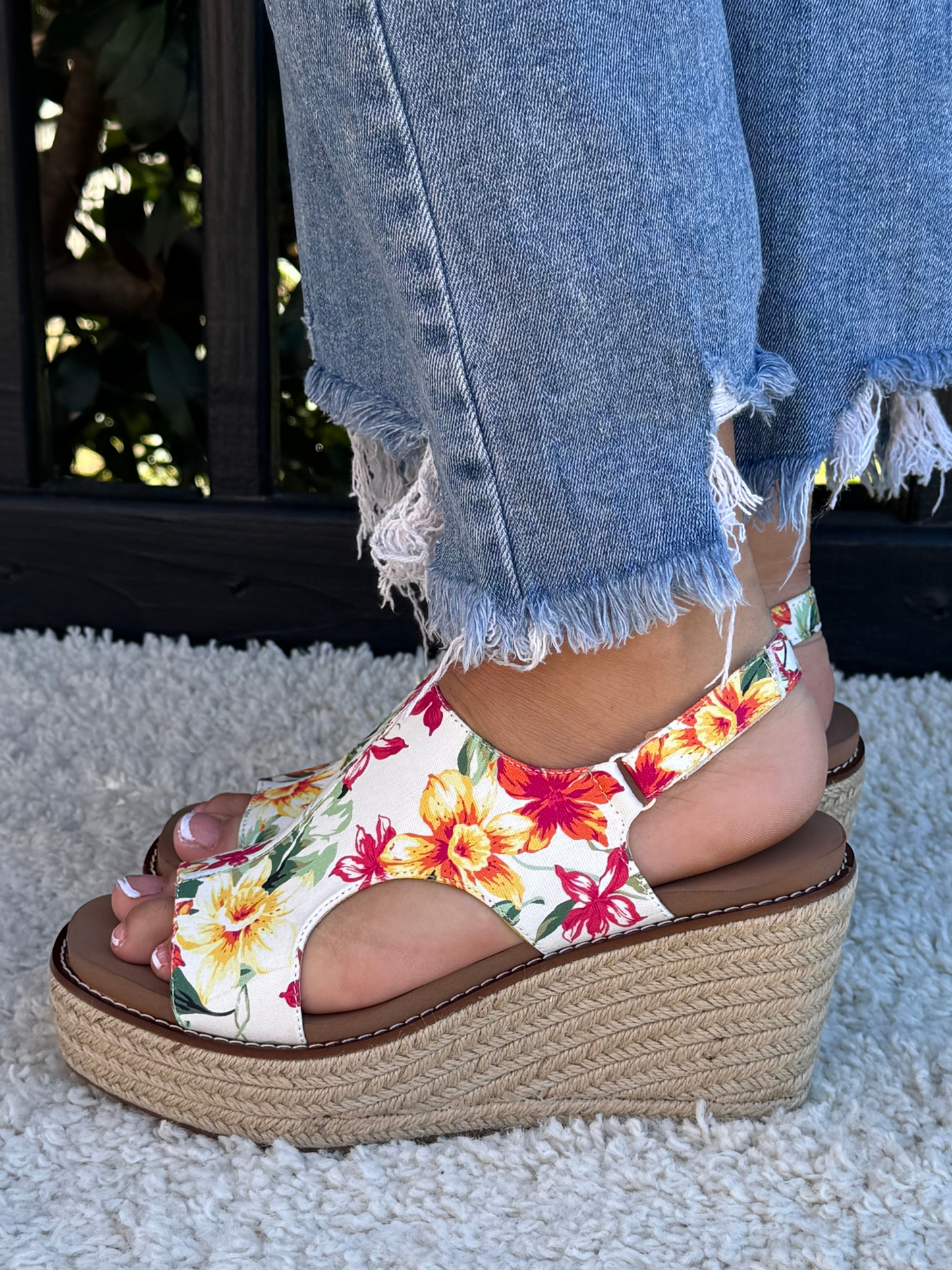 CORKYS FREDDIE FLORAL ESPADRILLE WEDGE