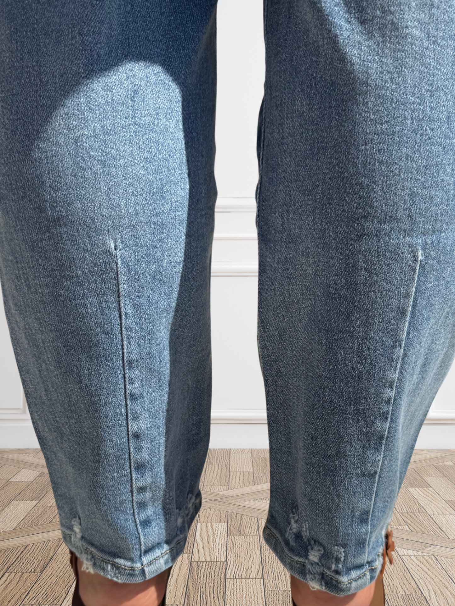 Judy Blue "Rebel" Hi-Waist Destroy & Back Hem Dart Slim Denim Jeans