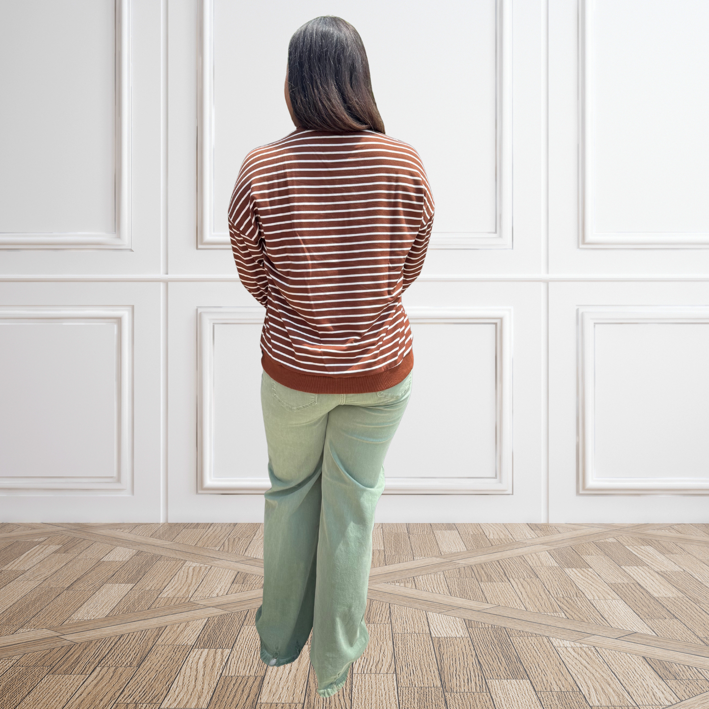 RISEN OLIVE HIGH RISE WIDE PANTS