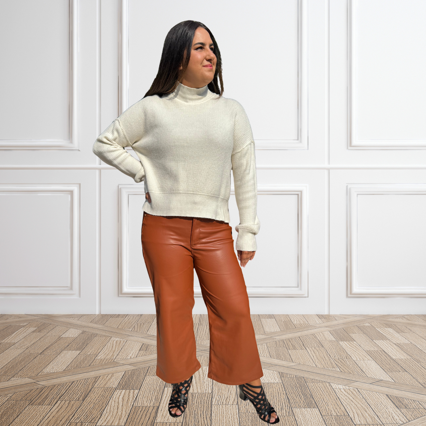 Judy Blue Camel Faux Leather Tummy Control Pants
