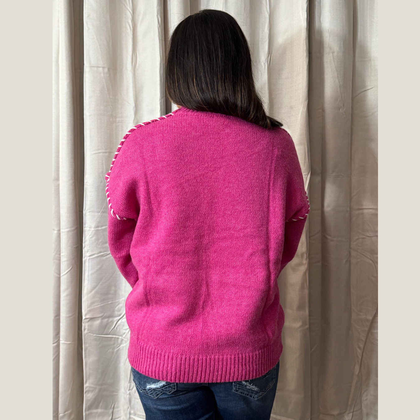 PINK STITCH SWEATER BY WHITE BIRCH