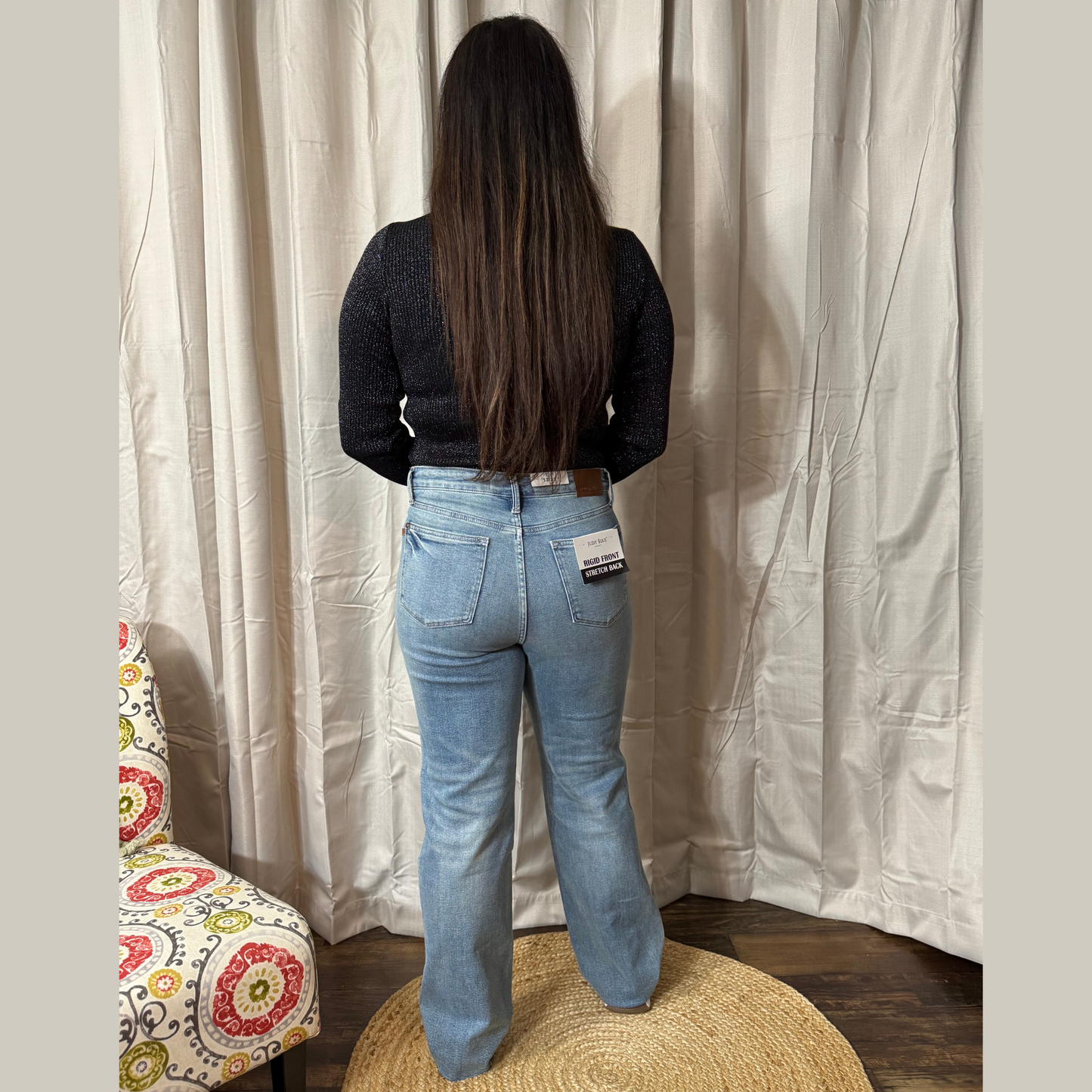 Judy Blue High-Waist Rigid Magic Star Distressed 90's Straight Jeans