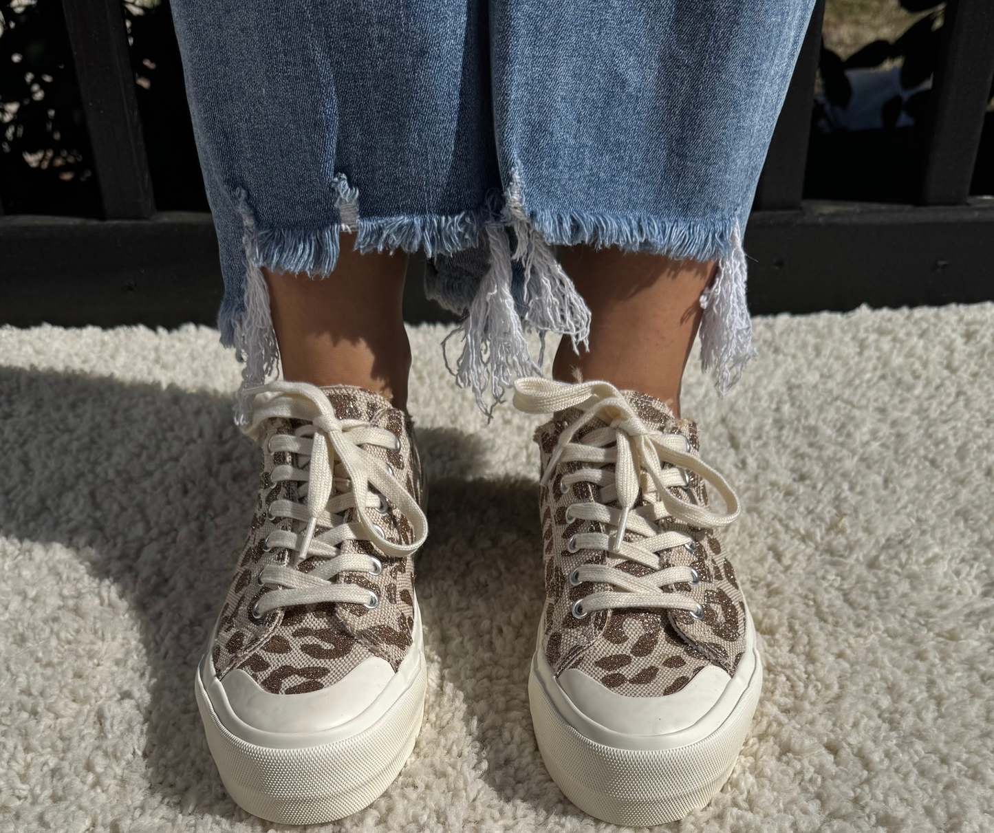 Corkys Take the Lead - Tan Sparkle Leopard Sneakers - SV Boutique & Co.