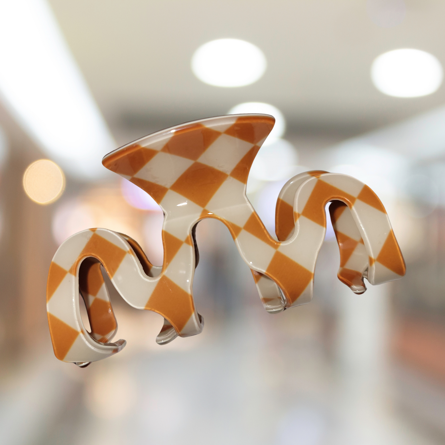 Checkered Curly Claw Clips - SV Boutique & Co.