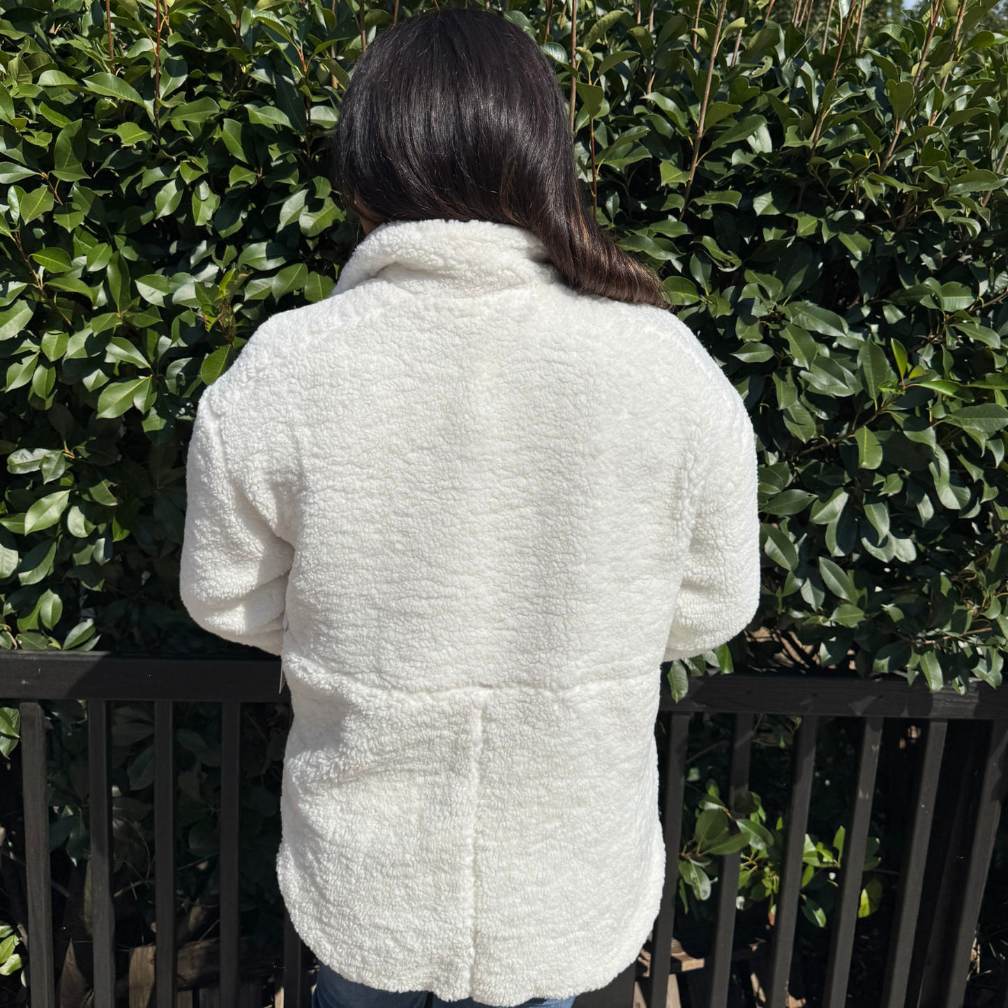 WHITE OVERSIZED SHERPA JACKET BY KATYDID - SV Boutique & Co.