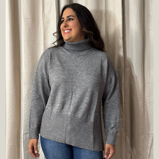 Charcoal Knit Sweater By White Birch