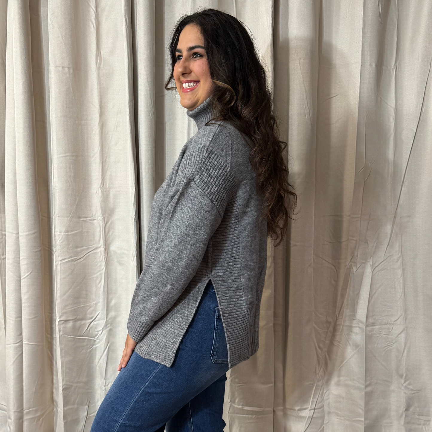Charcoal Knit Sweater By White Birch