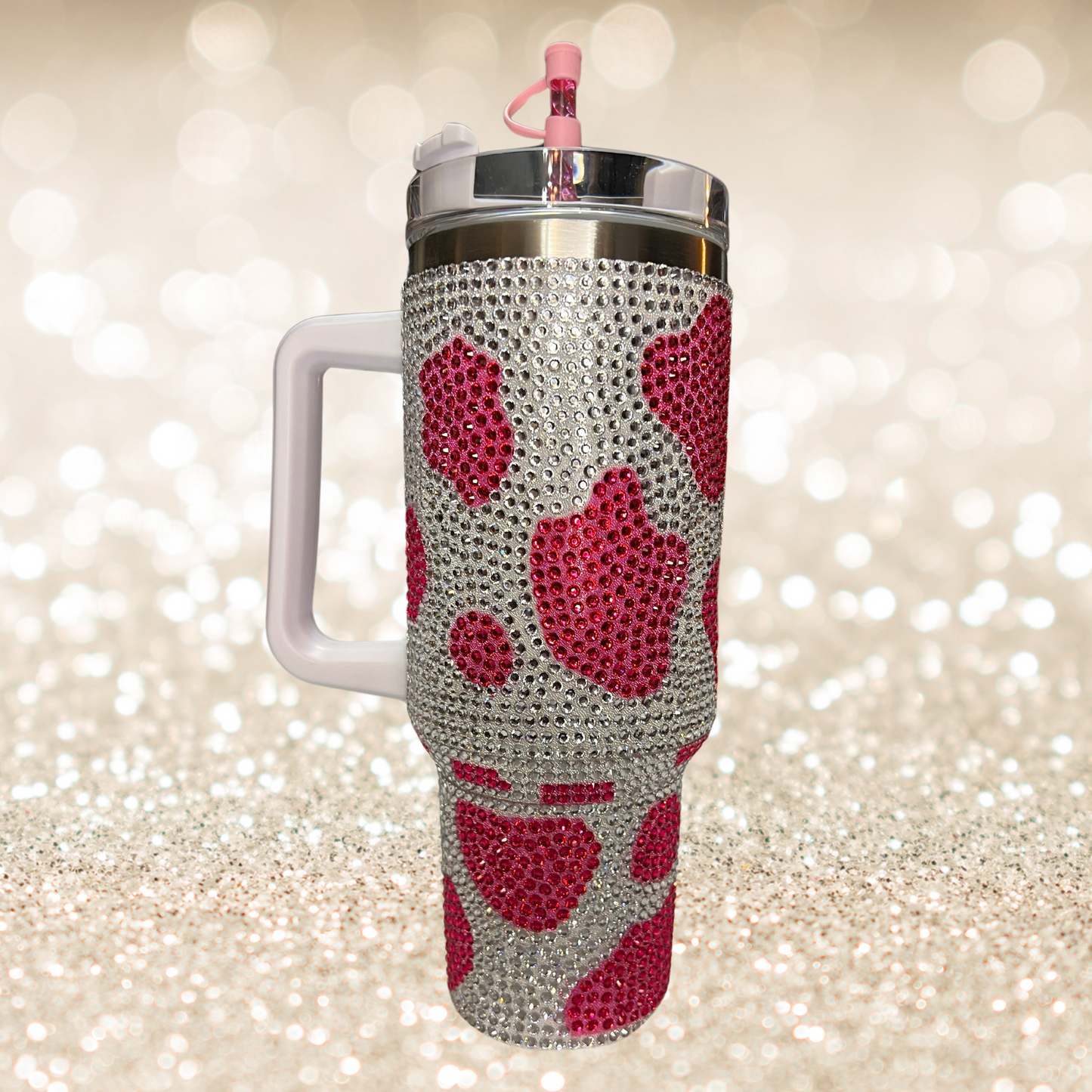 40oz Cow Print Rhinestone Tumblers - SV Boutique & Co.