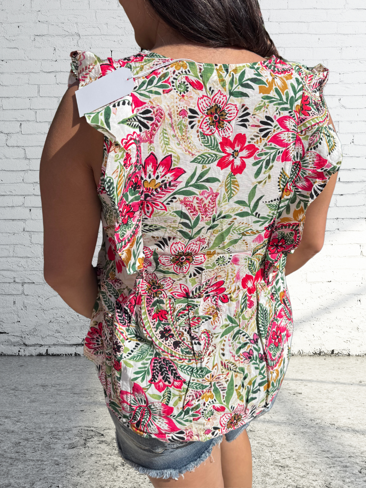 TROPICAL BLISS PEPLUM BLOUSE - SV Boutique & Co.