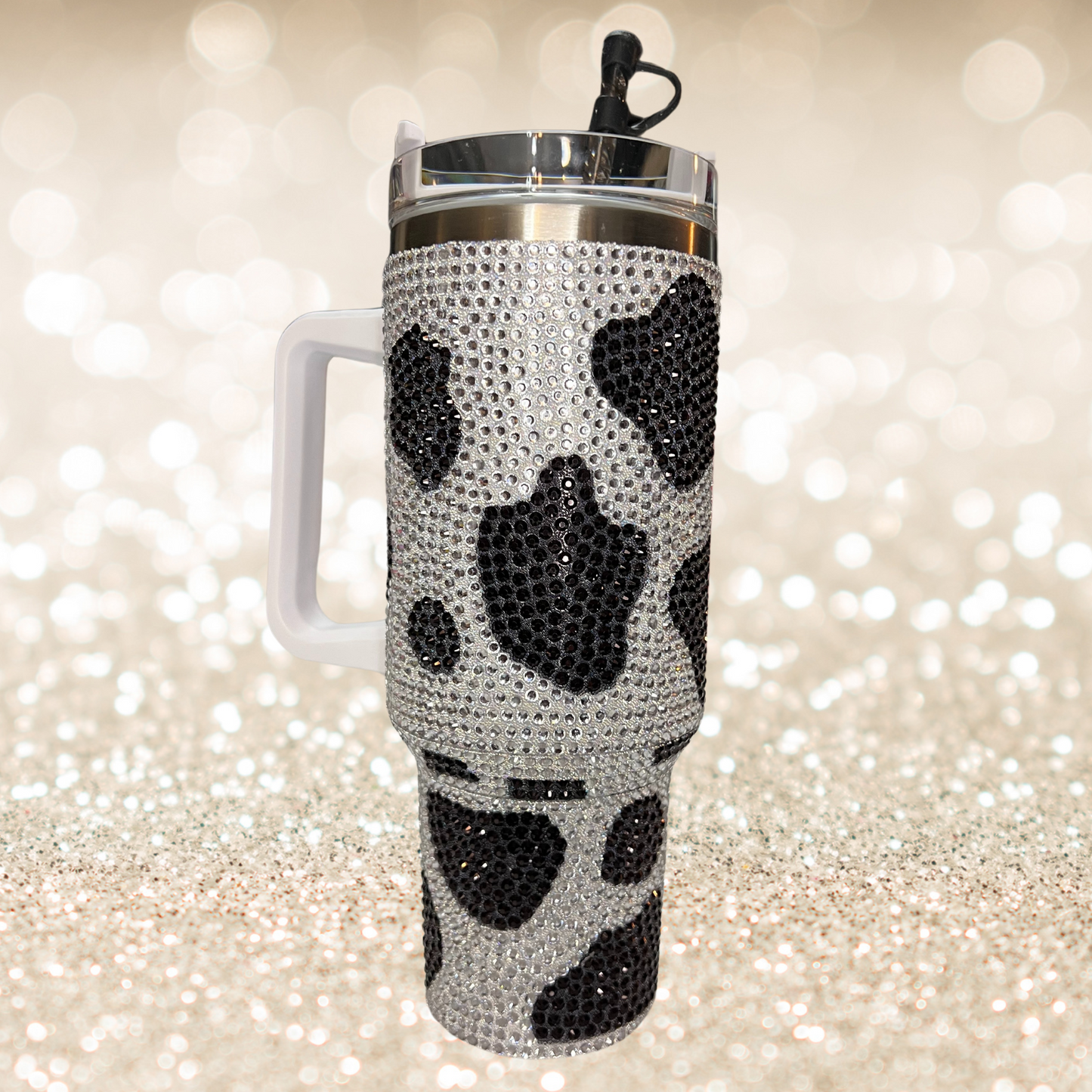 40oz Cow Print Rhinestone Tumblers - SV Boutique & Co.