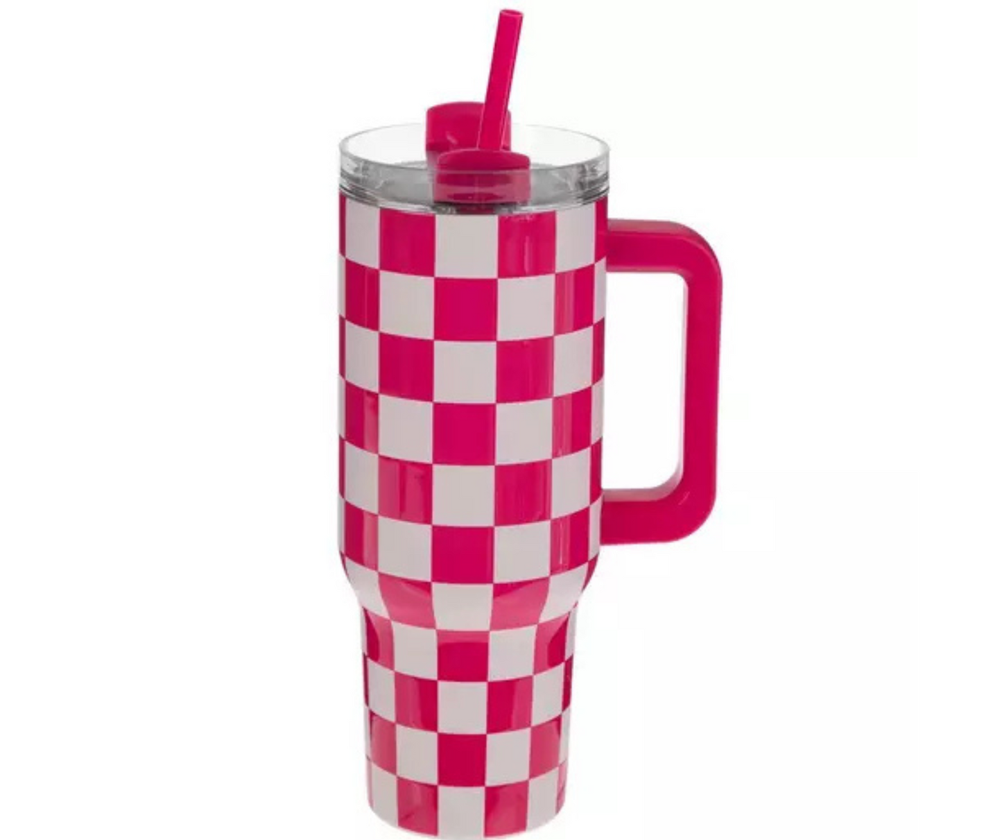 Pink Checkered 40 oz Tumbler - SV Boutique & Co.