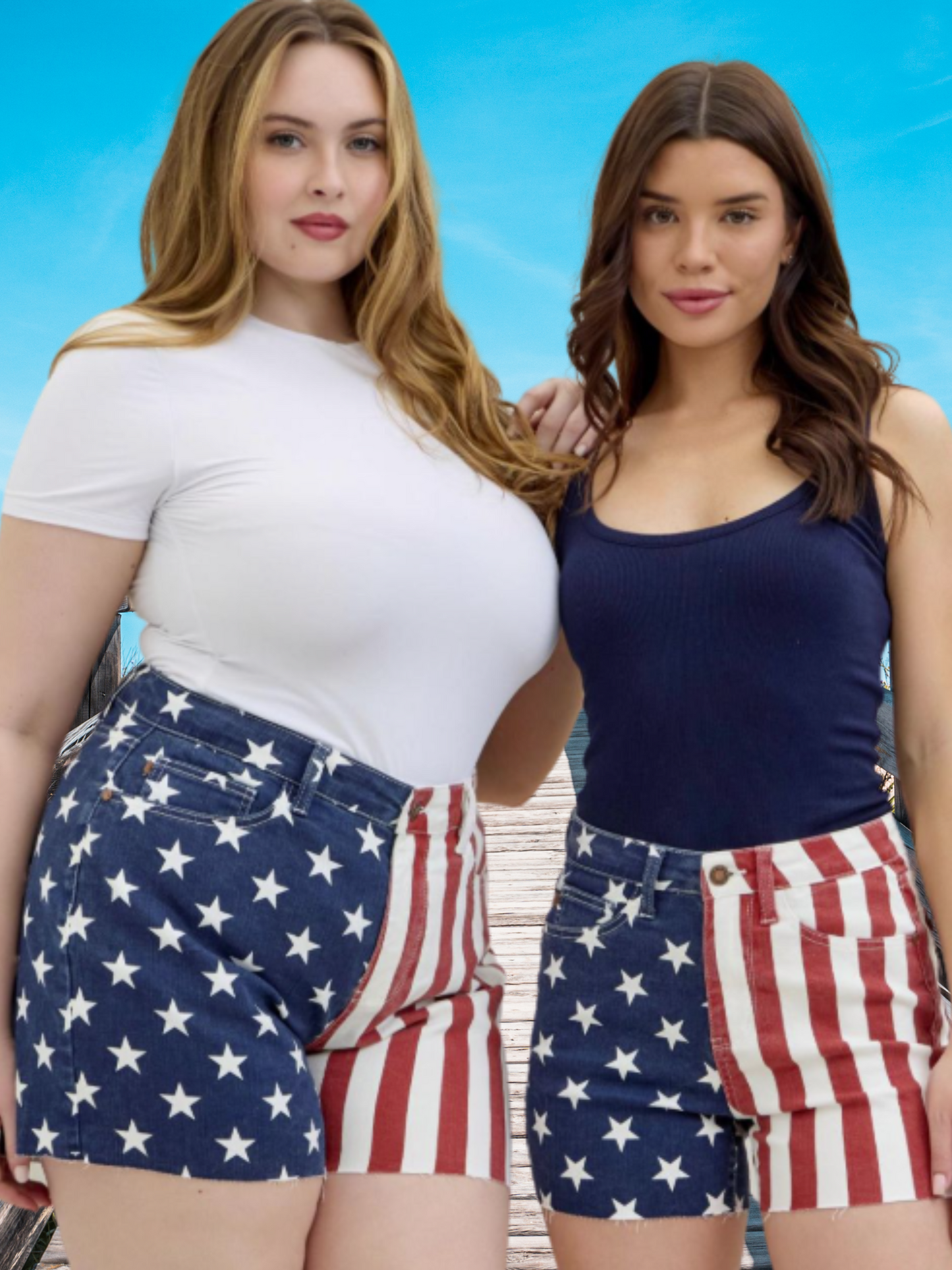 Judy Blue High Waist Americana Freedom Fray Hem Shorts