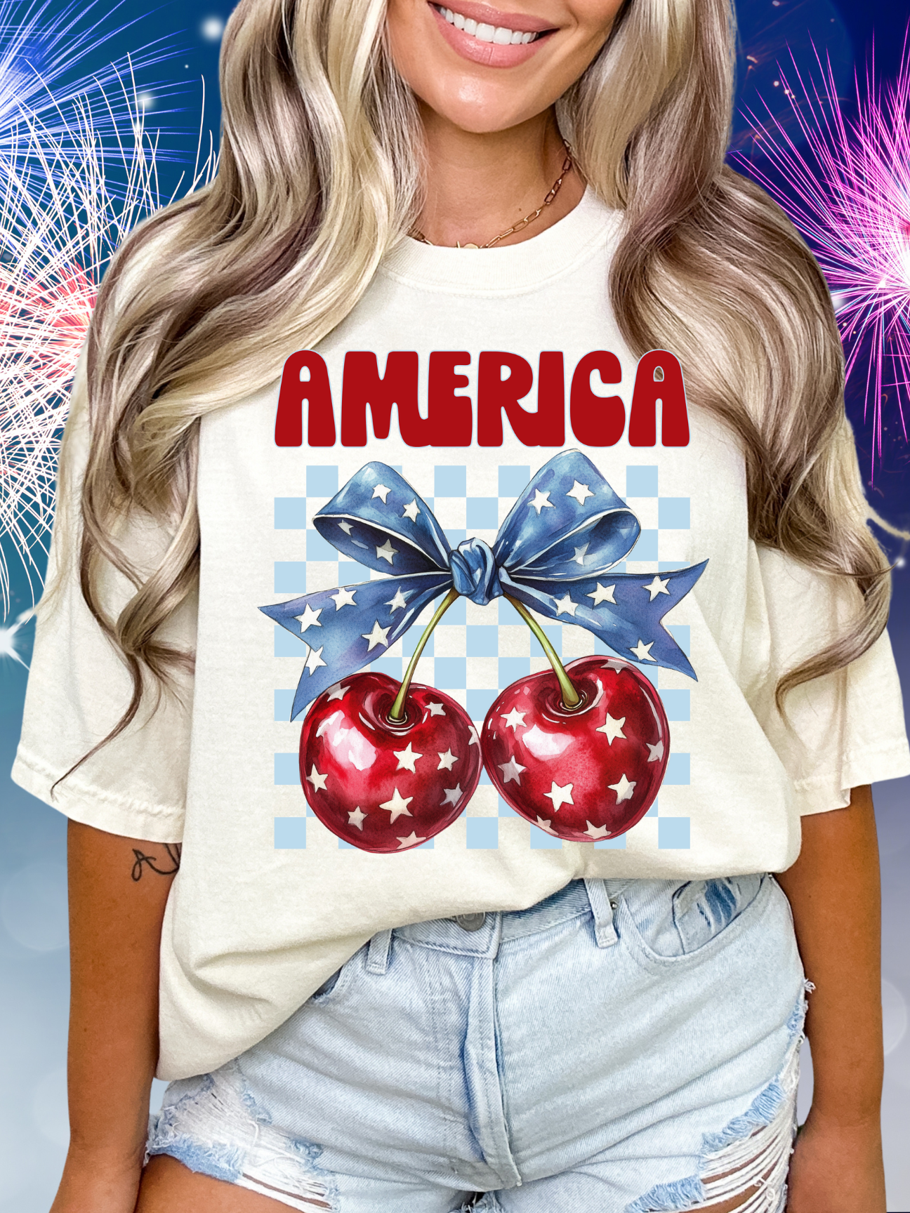 America Star Spangled Cherry Tee
