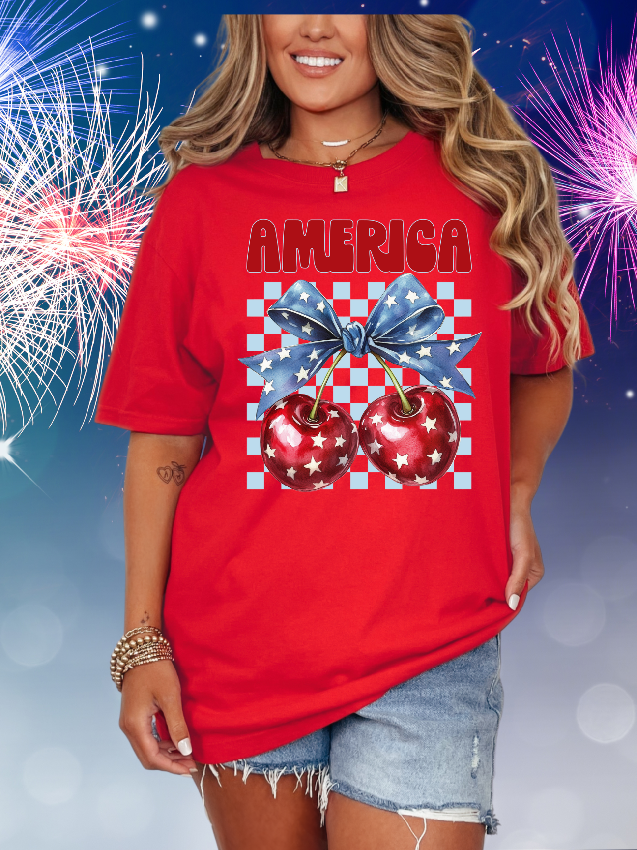 America Star Spangled Cherry Tee