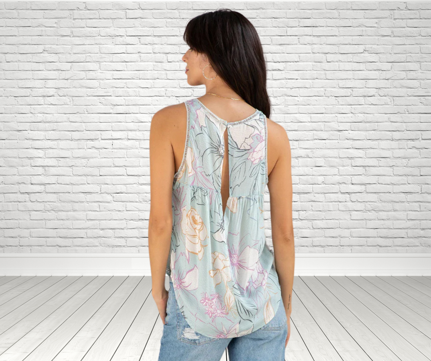 Floral Rayon Tank Top - SV Boutique & Co.