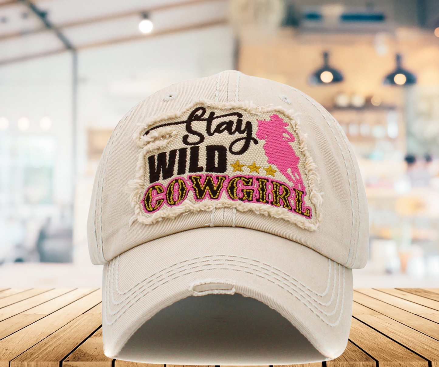 Stay Wild Cowgirl Distressed Baseball Cap - SV Boutique & Co.