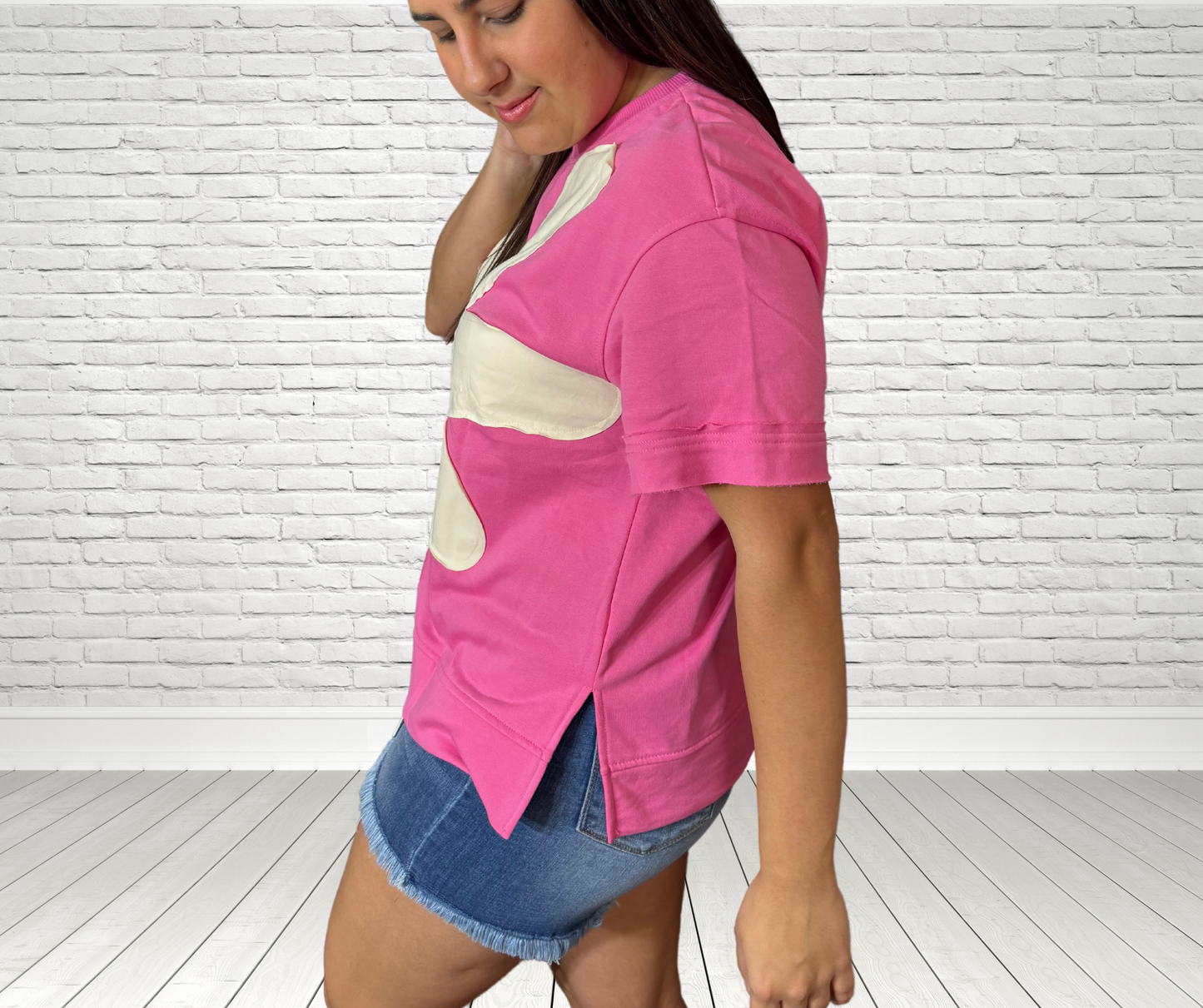 Pink Flower Patch Top - SV Boutique & Co.