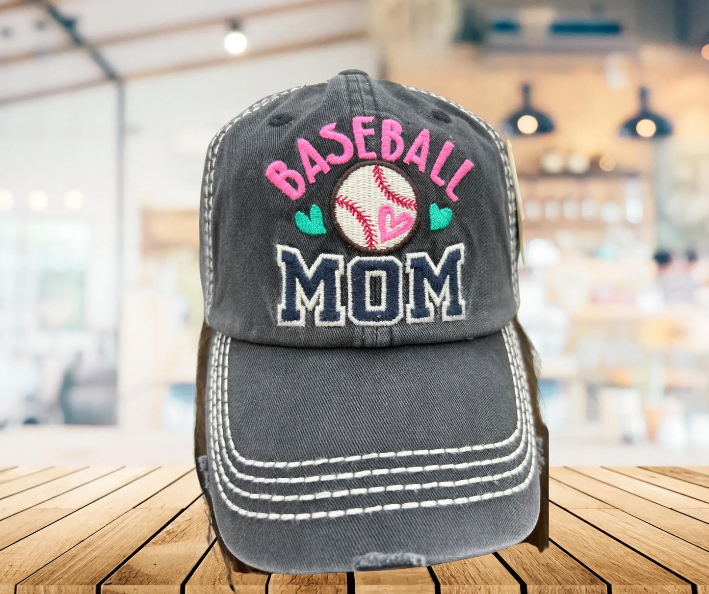 Baseball Mom Distressed Baseball Cap - SV Boutique & Co.