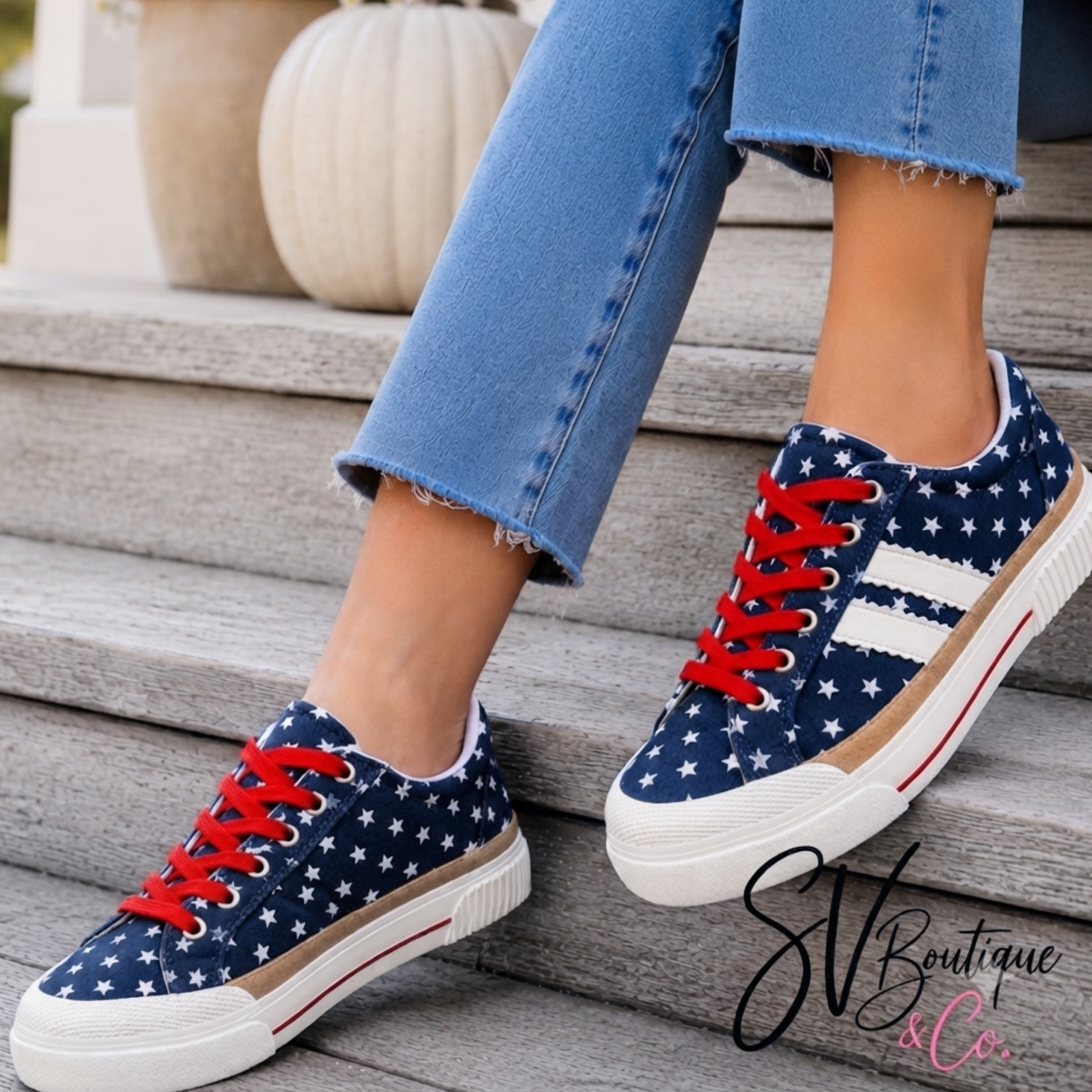 That’s Her Blue with Stars Sneaker - SV Boutique & Co.