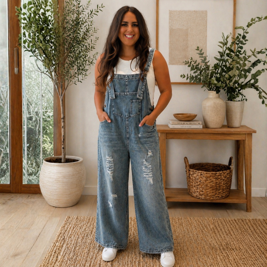 Urban Edge Distressed Denim Overalls - SV Boutique & Co.
