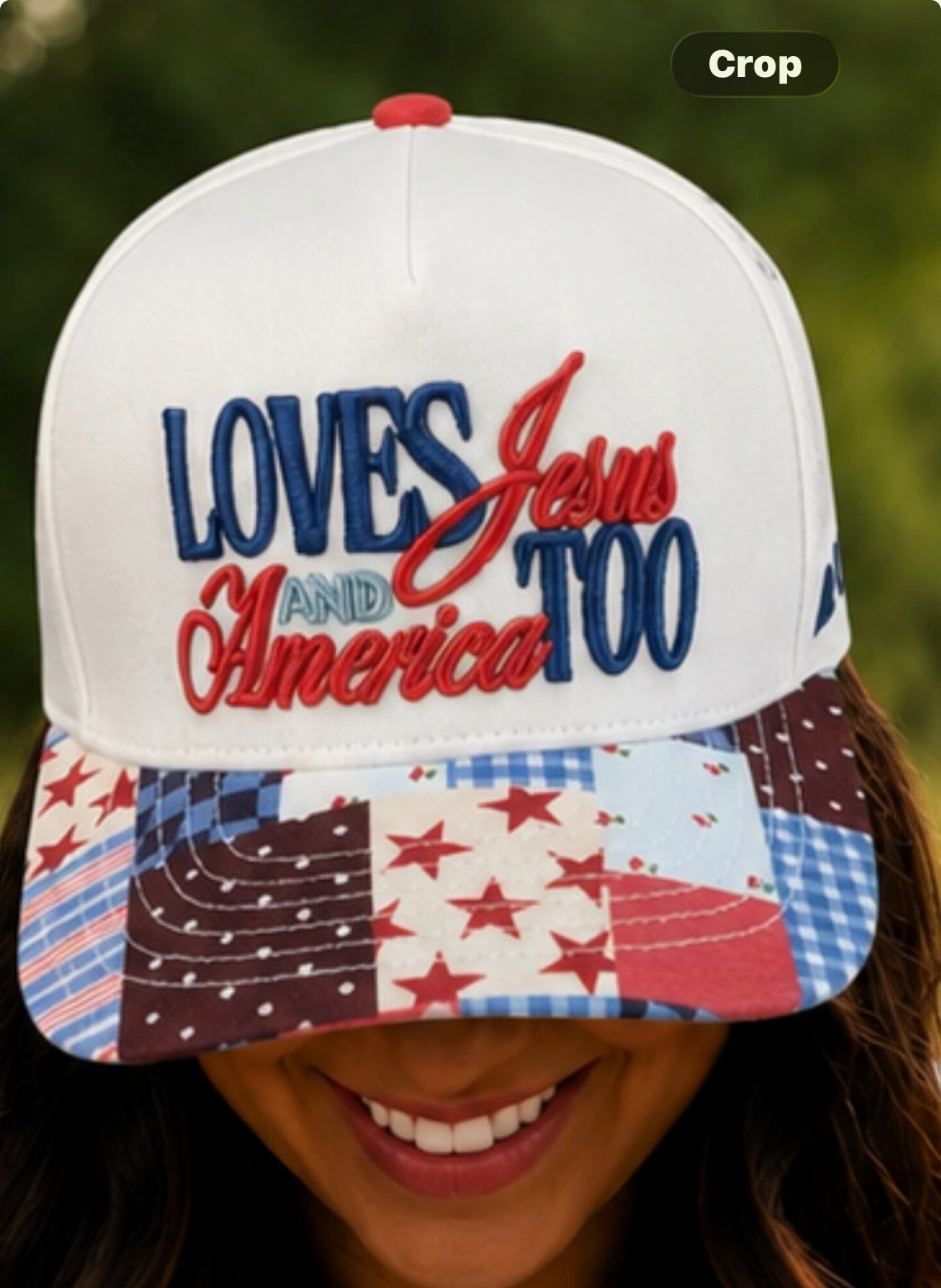 Loves Jesus and America Too - God Bless USA Trucker Hat - SV Boutique & Co.