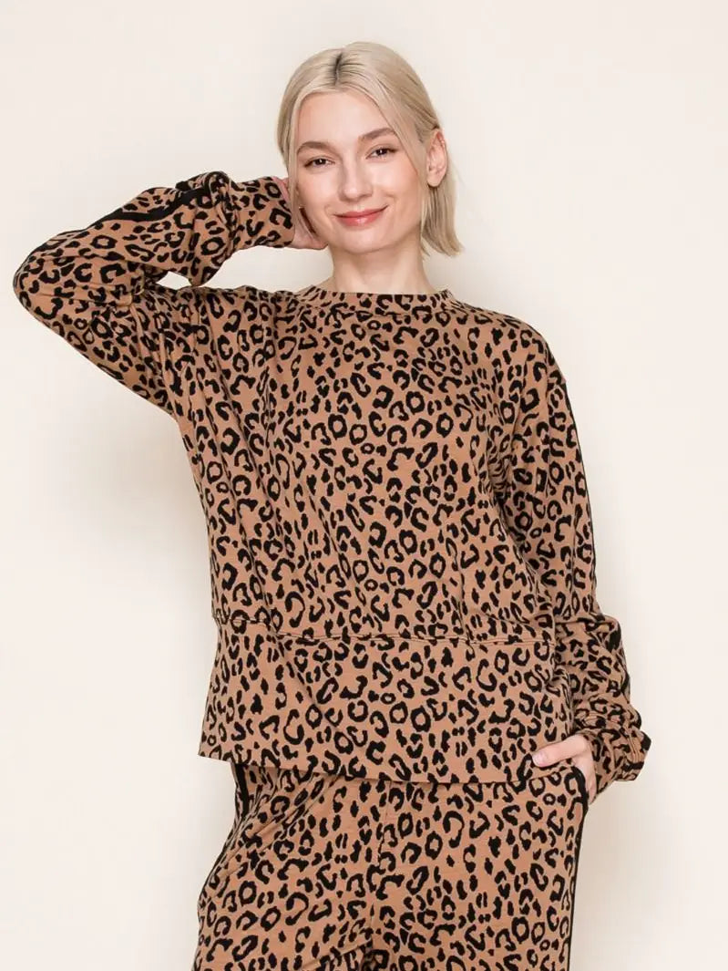 Leopard Luxe Knit Jogger Set from White Birch