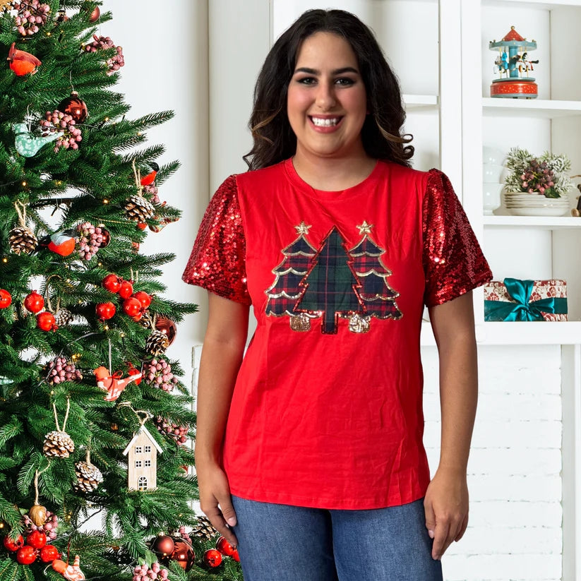 Festive Plaid Forest Princess Top by Emma + Grace