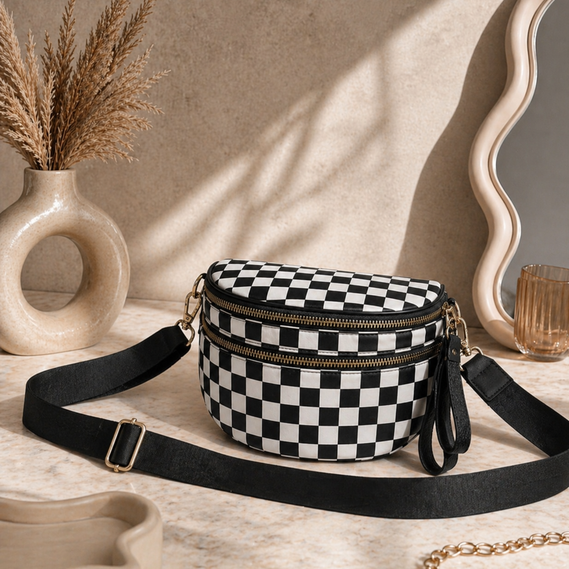 Checkered Crossbody Bag - SV Boutique & Co.