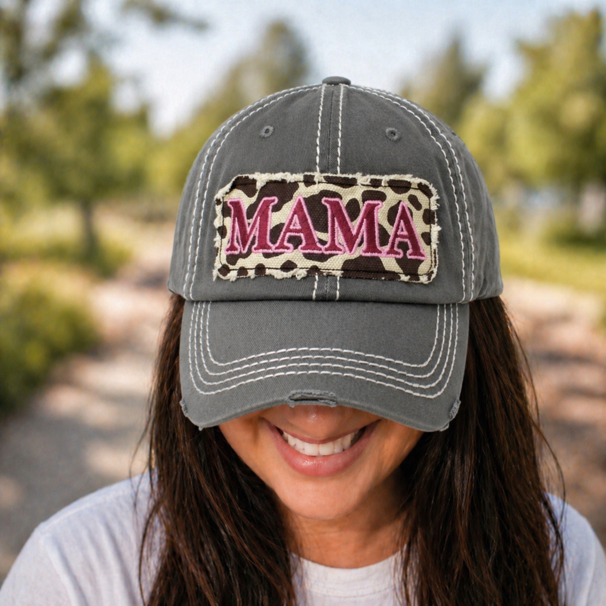 Mama Distressed Leopard Baseball Cap - SV Boutique & Co.
