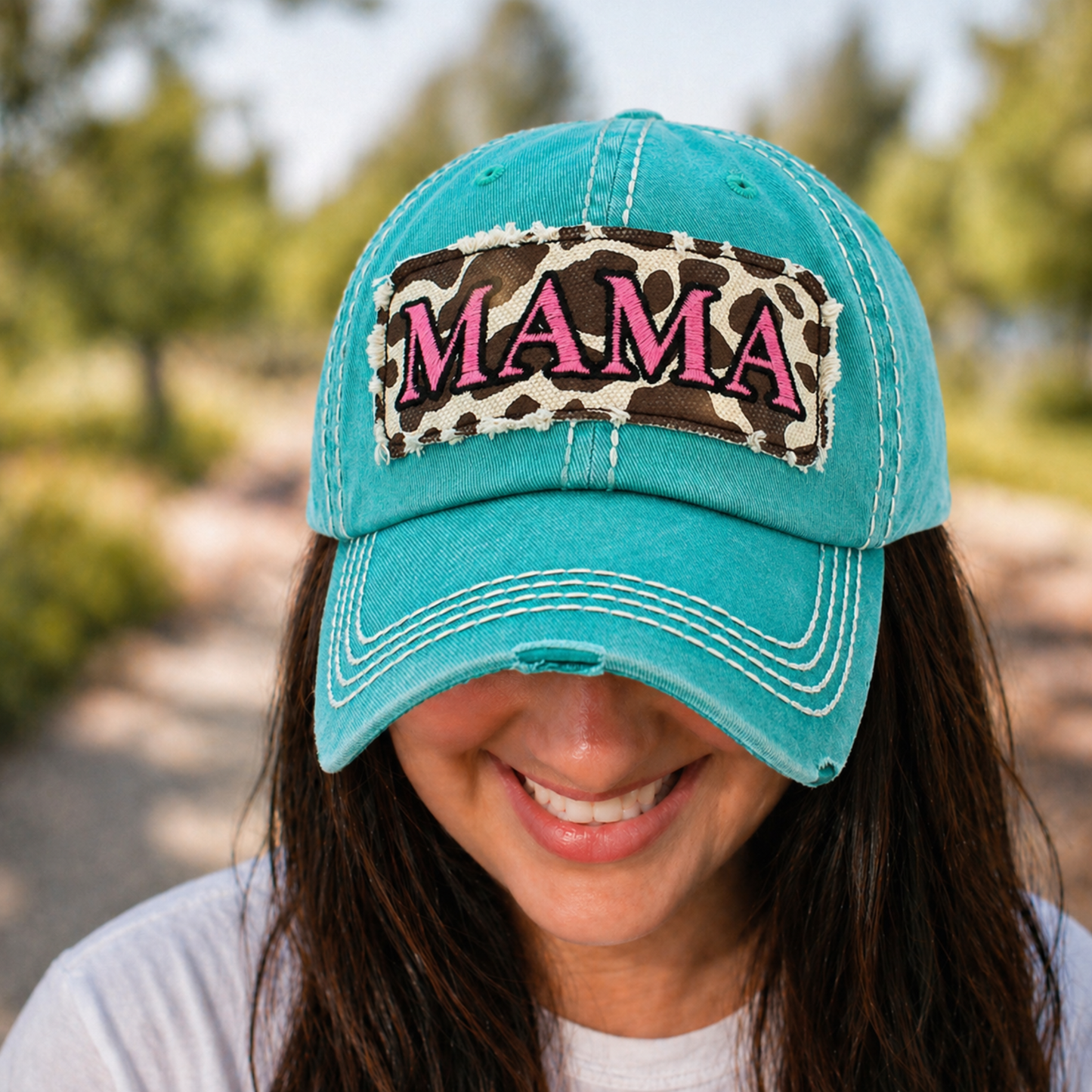 Mama Distressed Leopard Baseball Cap - SV Boutique & Co.
