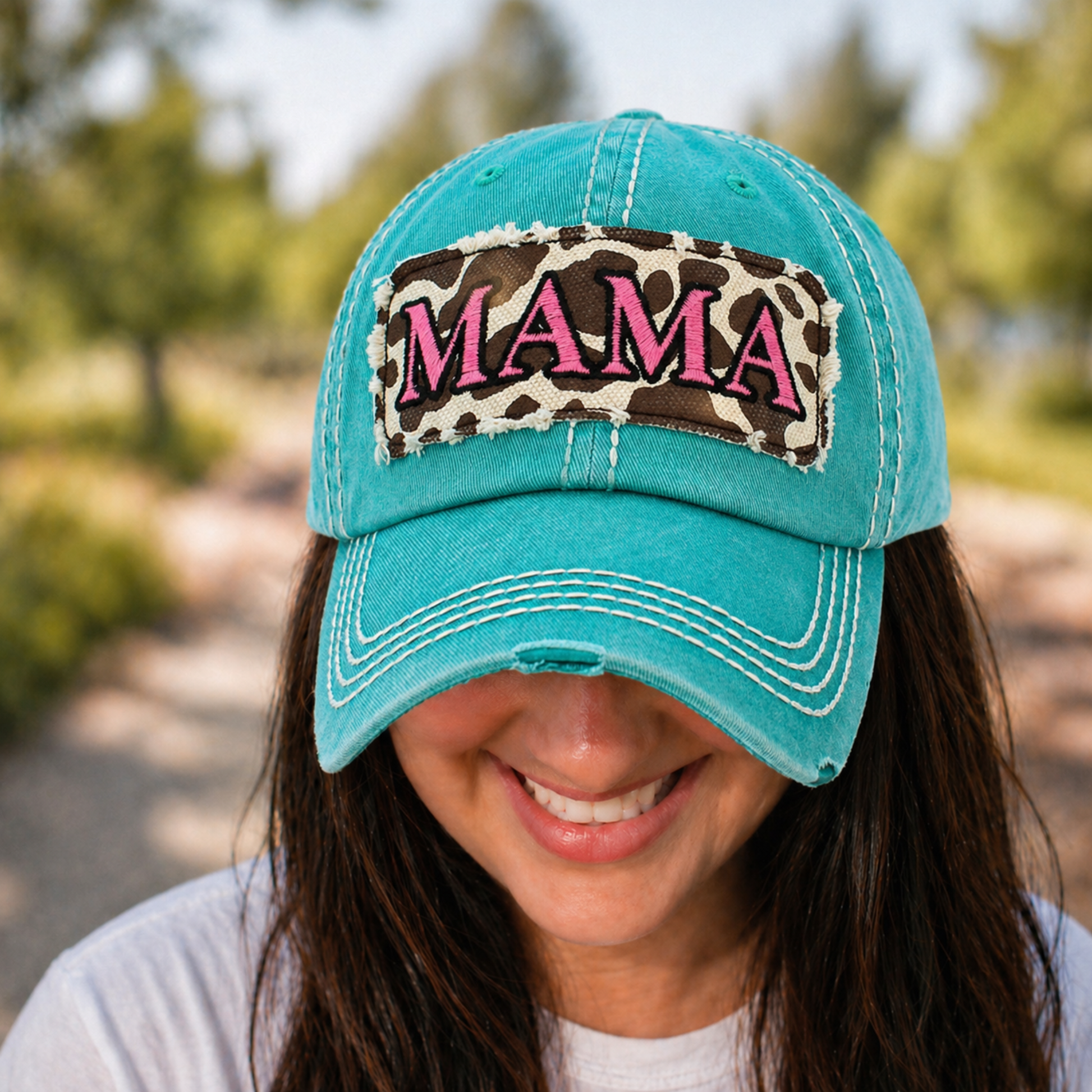 Mama Distressed Leopard Baseball Cap - SV Boutique & Co.