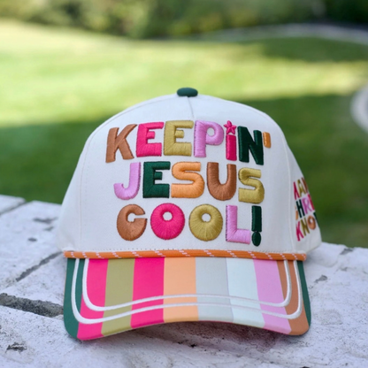 Keepin' Jesus Cool Embroidered Trucker Hat - SV Boutique & Co.