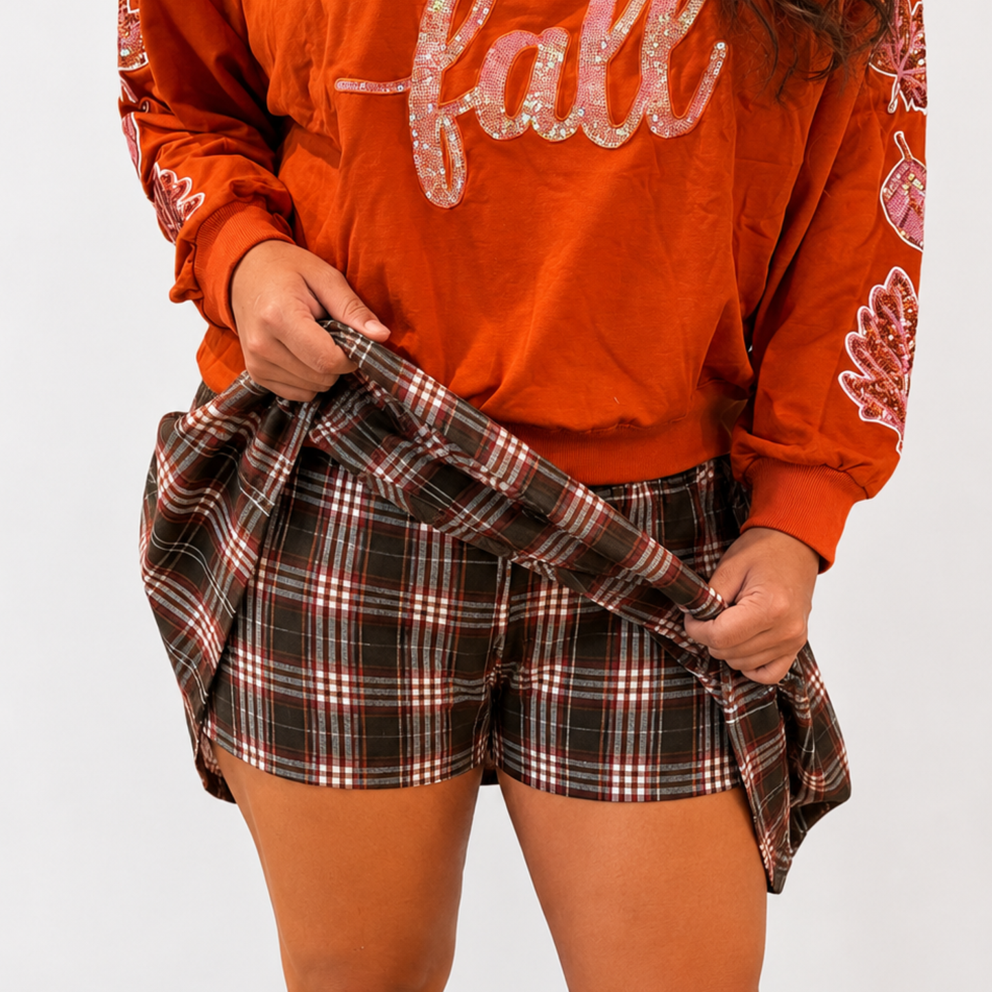Brown Flannel Skort