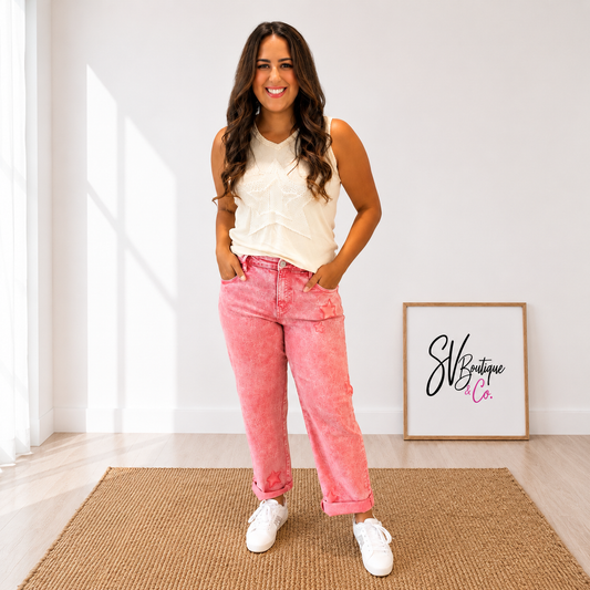 Risen Star Struck Acid Wash Boyfriend Jean - SV Boutique & Co.