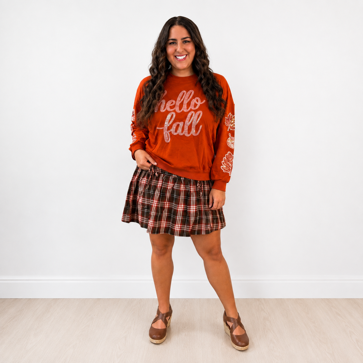 Brown Flannel Skort