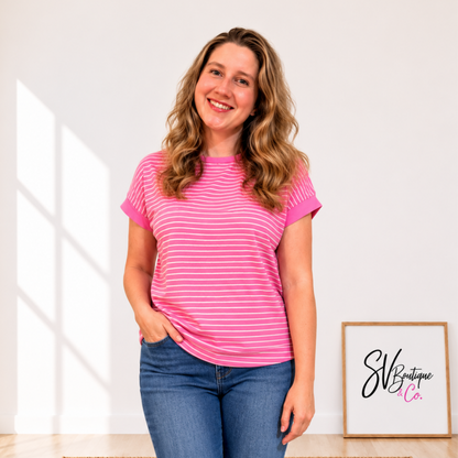 Candy Stripe Comfort Top - SV Boutique & Co.