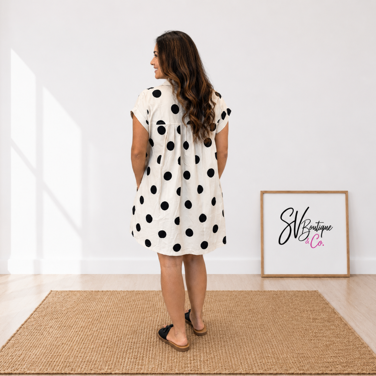 Polka Dot Button Down Dress - SV Boutique & Co.