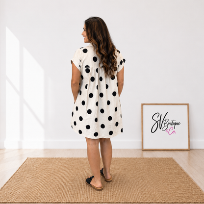 Polka Dot Button Down Dress - SV Boutique & Co.