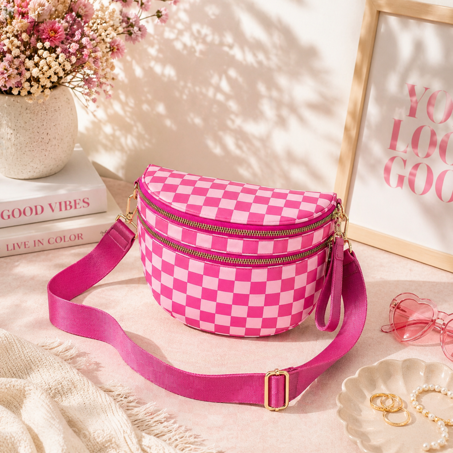 Checkered Crossbody Bag - SV Boutique & Co.
