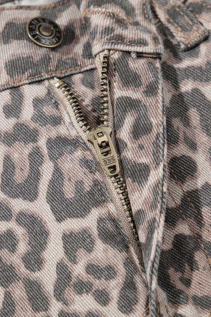Leopard Wide Leg Jeans