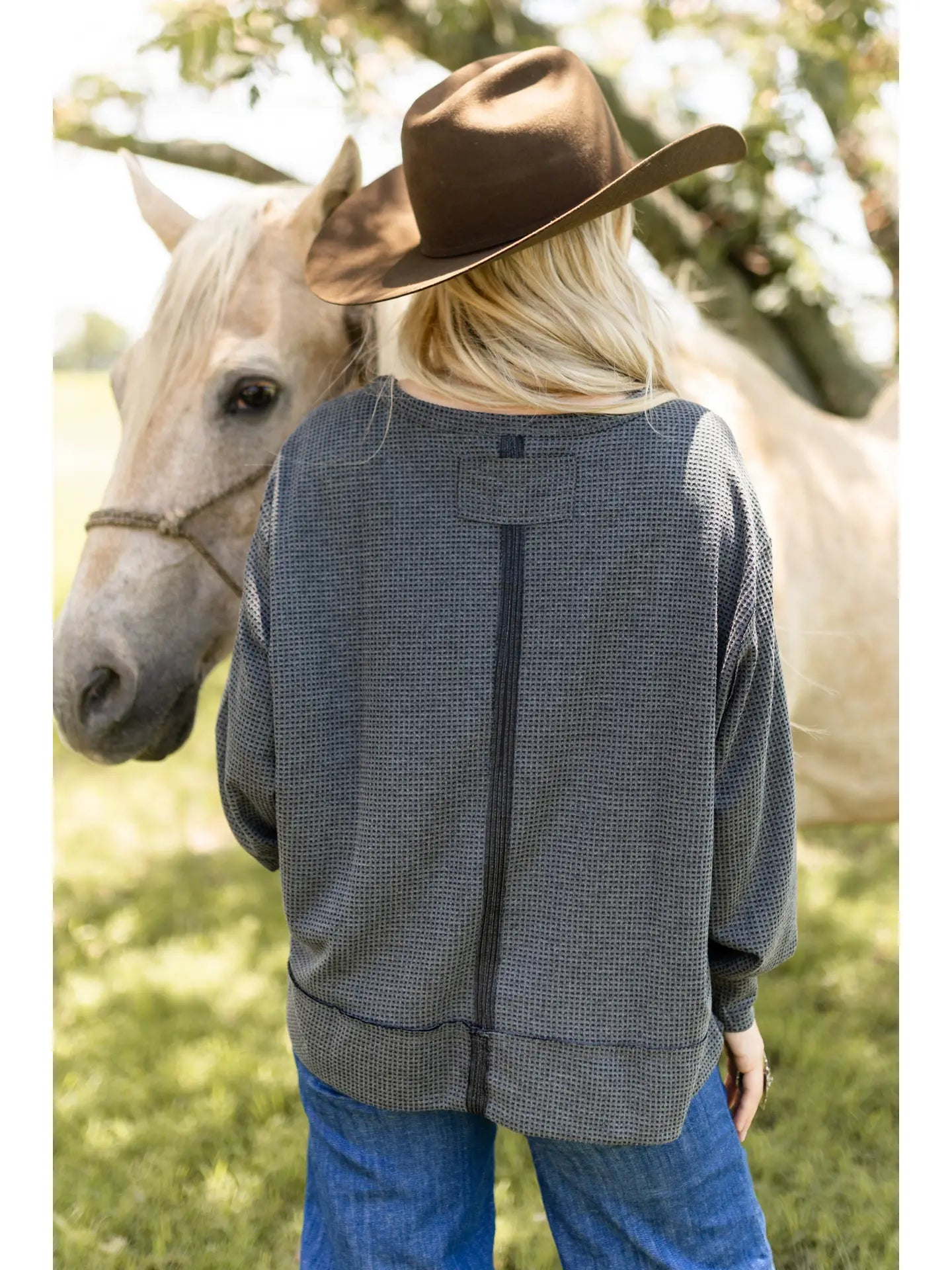 Long Sleeve Black Cozy Two Toned Thermal Andree By Unit
